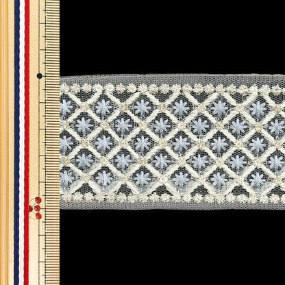 [De la cantidad 5] ArtilleraRibete "2024 Ribete bordado indio Gris x gris m-215b"