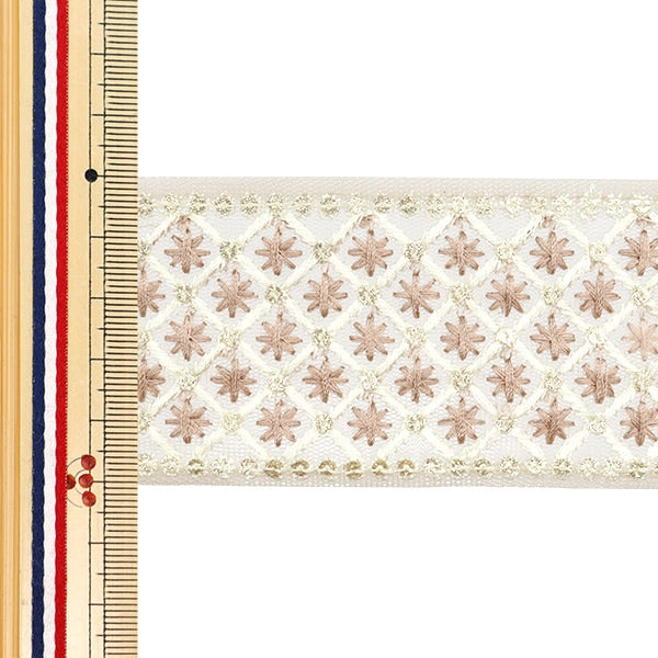 [De la cantidad 5] ArtilleraRibete "2024 Ribete bordado indio Marrón x marrón M-215E"