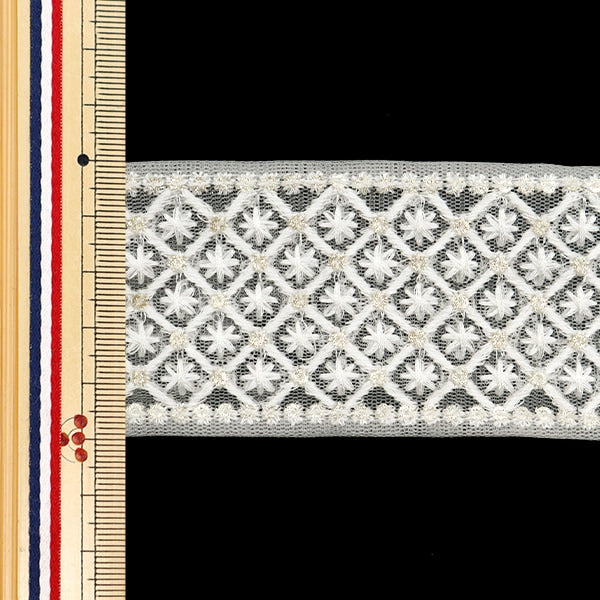 [De la cantidad 5] ArtilleraRibete "2024 Ribete bordado indio White X White M-215J"