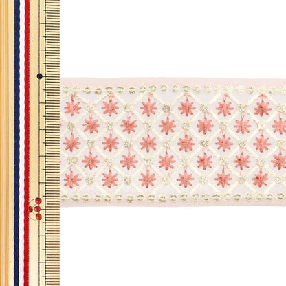 [De la cantidad 5] ArtilleraRibete "2024 Ribete bordado indio Rosa x rosa M-215p"