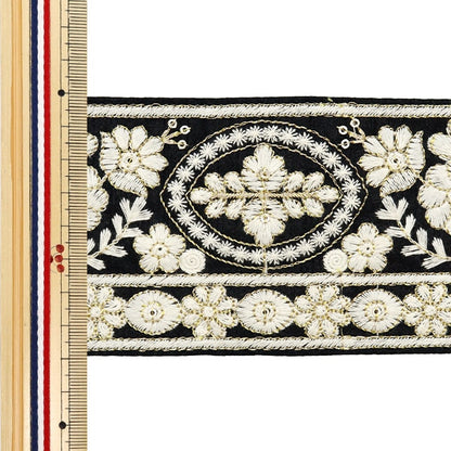 [De la cantidad 5] ArtilleraRibete "2024 Ribete bordado indio Black X White M-296A2"