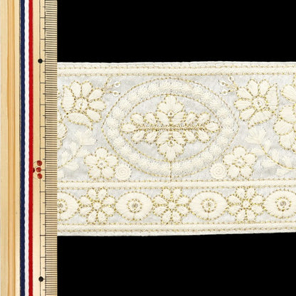 [De la cantidad 5] ArtilleraRibete "2024 Ribete bordado indio White X White M-296A7"