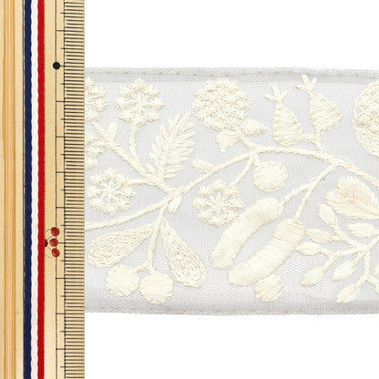 [De la cantidad 5] ArtilleraRibete "2024 Ribete bordado indio Gris x blanco M-113#11"