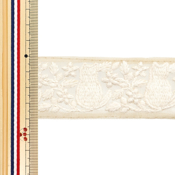 [De la cantidad 5] ArtilleraRibete "2024 Ribete bordado indio Beige x blanco M-283B5"