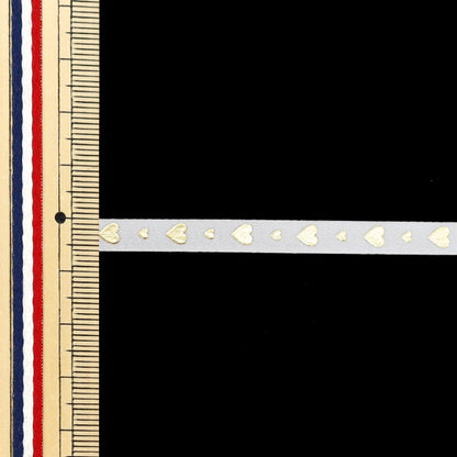 【数量5から】 リボン 『メタリック タイニーハート 幅約6mm 1番色』 AOYAMARIBBON 青山リボン