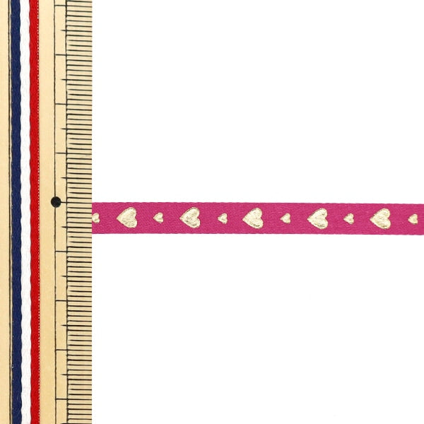 【数量5から】 リボン 『メタリック タイニーハート 幅約6mm 17番色』 AOYAMARIBBON 青山リボン