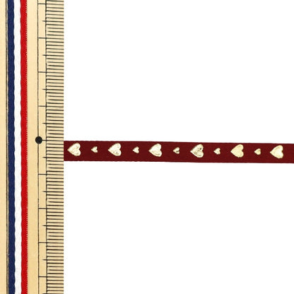 【数量5から】 リボン 『メタリック タイニーハート 幅約6mm 18番色』 AOYAMARIBBON 青山リボン