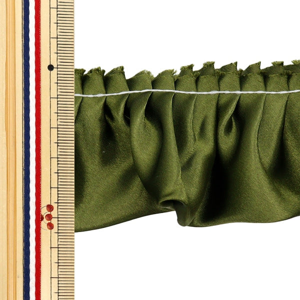 [From quantity 5] frillsRibbonTape "Saten Frill about 55mm Width Green FR2315"