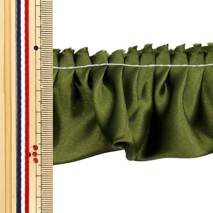 [From quantity 5] frillsRibbonTape "Saten Frill about 55mm Width Green FR2315"