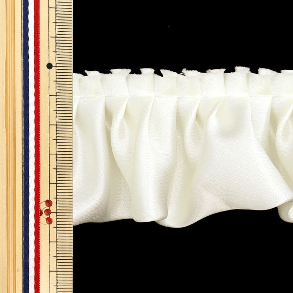 【数量5から】 フリルリボンテープ 『サテンフリル 約55mm幅 オフホワイト FR2315』