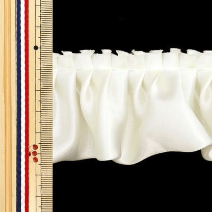 【数量5から】 フリルリボンテープ 『サテンフリル 約55mm幅 オフホワイト FR2315』