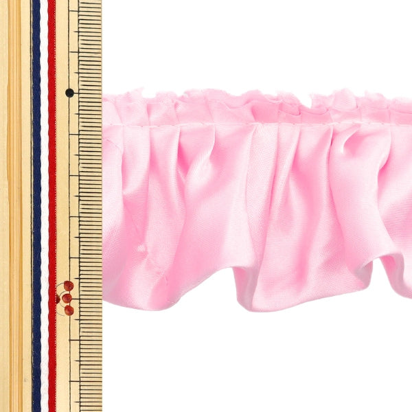 【数量5から】 フリルリボンテープ 『サテンフリル 約55mm幅 ピンク FR2315』