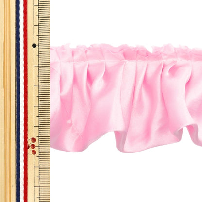 【数量5から】 フリルリボンテープ 『サテンフリル 約55mm幅 ピンク FR2315』