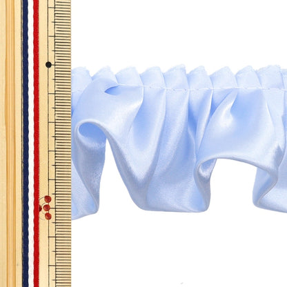 【数量5から】 フリルリボンテープ 『サテンフリル 約55mm幅 ライトブルー FR2315』