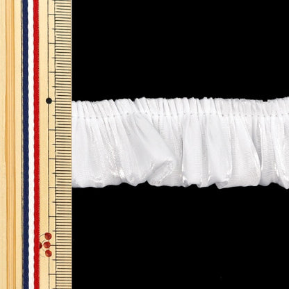 【数量5から】 フリルリボンテープ 『ソフトサテンフリル 約30mm幅 ホワイト FR2319』