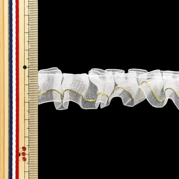 【数量5から】 フリルリボンテープ 『Wレースフリル 約25mm幅 ホワイト FR2306』