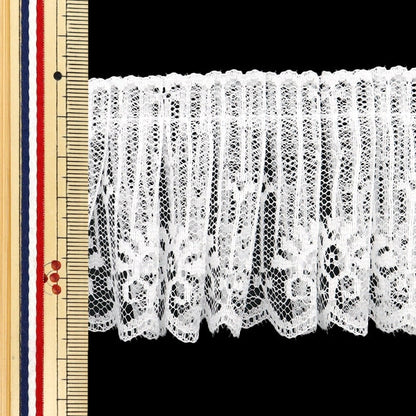 【数量5から】 フリルリボンテープ 『レースフリル 約65mm幅 ホワイト FR2317』