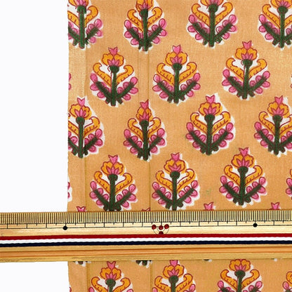 [De la quantité 5] tissu "Indo Boyle Print Flower Pattern orange x jaune Ram-BOI-41"