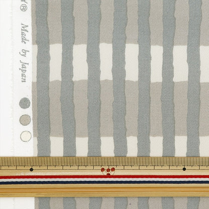 [From quantity 5] Fabric "TC Color Denim Stripe Border Gray 83060-3-4"