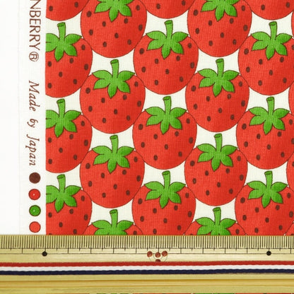 [From quantity 5] Fabric 『Scare Print Strawberry Party Strawberry Parade Red 850446-1-1]