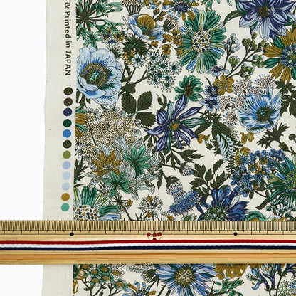 [Aus Menge 5] Fabric "Schreckensbotanische Muster Blau SQ9020-2B"