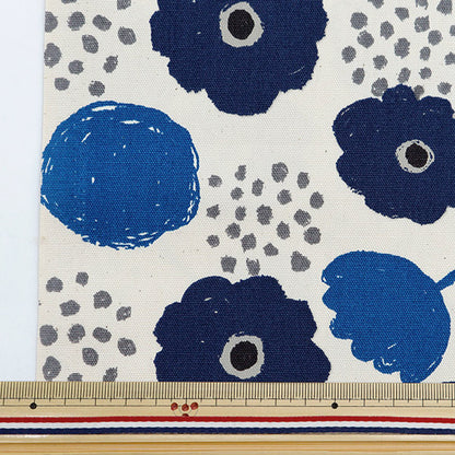 [الكمية من 5] قماش "Ox Palette Round Flower Navy 144-8048-A5" [Yuzawaya Original]