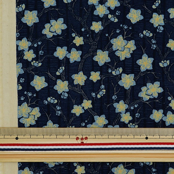 [From quantity 5] Fabric 『Sheeting Chiyo Sakura Navy 83061-1-4]