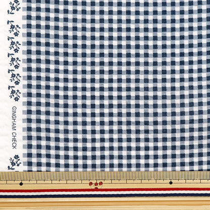 [From quantity 5] Fabric "Mosquito-proofed lipple mini check navy B-Ripche-NV"