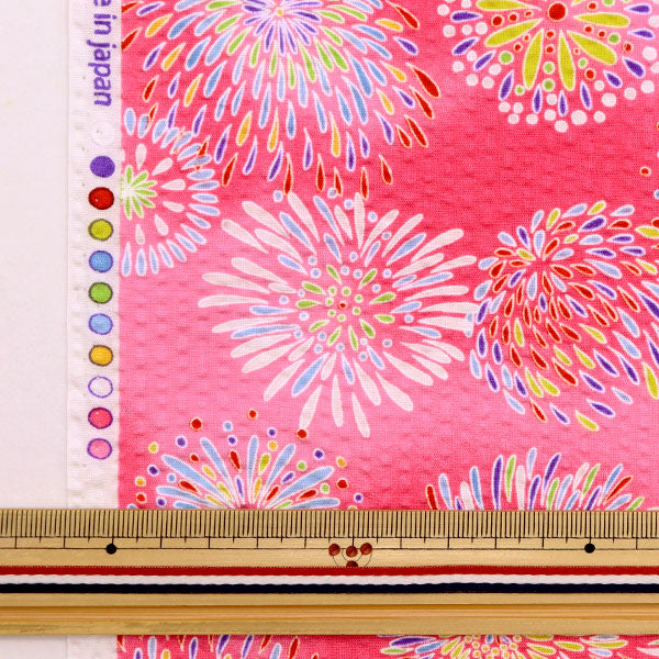 [De la cantidad 5] Fabric "Procesamiento a prueba de mosquitos Ripple Hanabi Pink B-38115-1b"