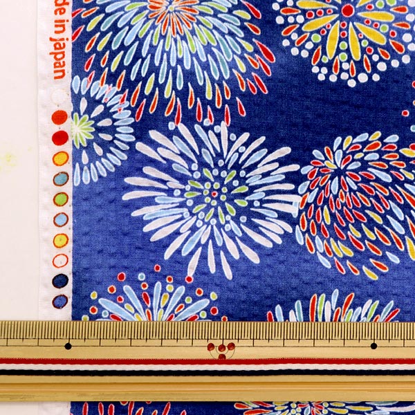 [From quantity 5] Fabric "Mosquito-proofed ripple Hanabi Blue B-38115-1E"