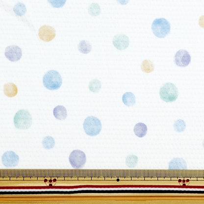 [Dalla quantità 5] tessuto "Cool Cross Polka Dot White 150-1649-A1"