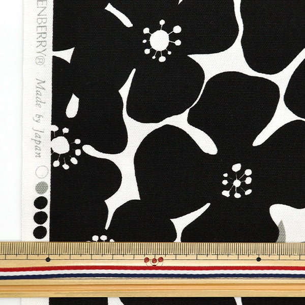 [De la quantité 5] tissu "Ox Big Flower blanc x noir 850466-1-2"