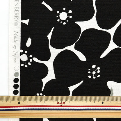 [De la cantidad 5] Fabric "Ox Big Flower White X Black 850466-1-2"