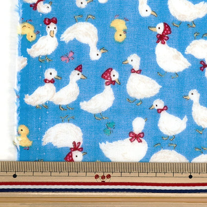 [De la quantité 5] tissu "W Gauze Baby préféré Yokyo Duck Blue Okbf-44-BL"