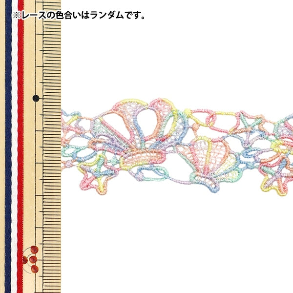 レースリボンテープ 『カラフルケミカルレース 約3cm幅×約1.2m巻き CCL