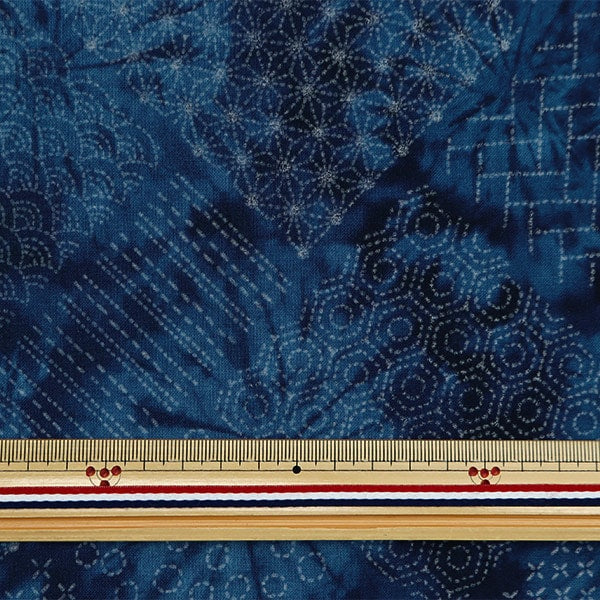 [From quantity 5] Fabric 『Sheeting ScrapingSashikoWind SO-58700-1A]