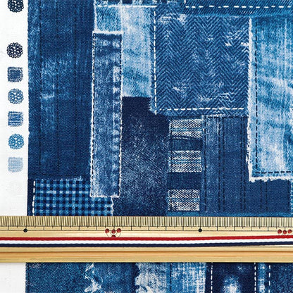 [Dalla quantità 5] tessuto "Ox Squeezed-simile modello di denim SO-58600-2B"