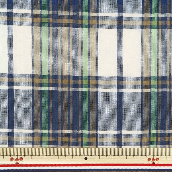 [الكمية من 5] قماش "Madras Check Beige Green INM24-BEGN"