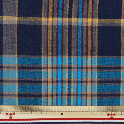 [From quantity 5] Fabric "Madras Check Navy Wine INM24-NVWI"