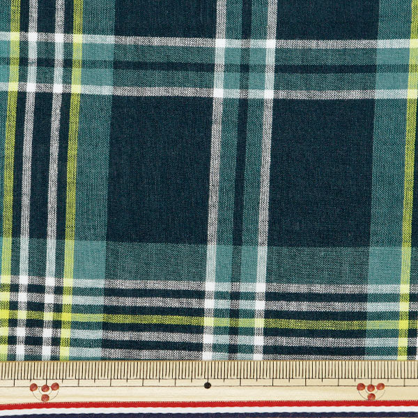 [De la cantidad 5] Fabric "Madras verifica la marina verde INM24-NVGN"