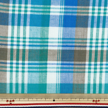 [من الكمية 5] قماش "Madras Check White Blue B INM24-WGBLB"