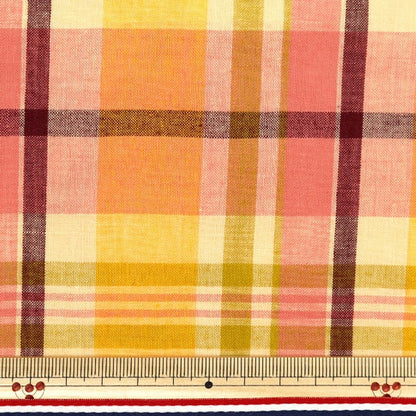 [الكمية من 5] قماش "Madras Check Yellow Orange INM24-YEOR"