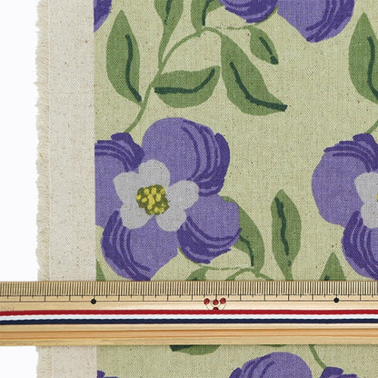 [De la quantité 5] tissu "coton hee toile lucian menthe x violet 850471-1-1"