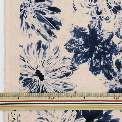 [From quantity 5] Fabric "Ukonoko cloth cotton linenSheeting Pueta Navy Up5927-A] COTTON KOBAYASHI