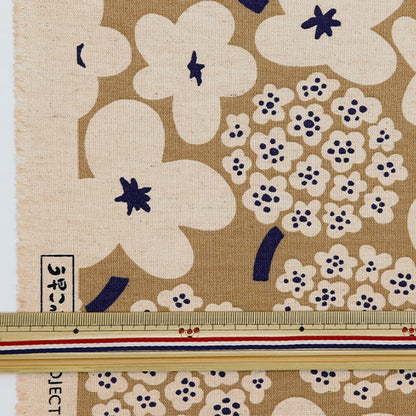 [Aus Quantität 5] Stoff "Ukako Cotton Leinen-Leinwand Bouquet UP5931-D" Cotton Kobayashi Cotton Kobayashi Kobayashi.