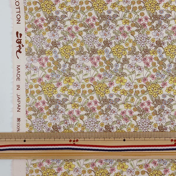 [Aus Quantität 5] FOLFE "Breites kleines Blumenmuster Yellow KTS7061-C" Cotton Kobayashi Cotton Kobayashi Kobayashi Faser