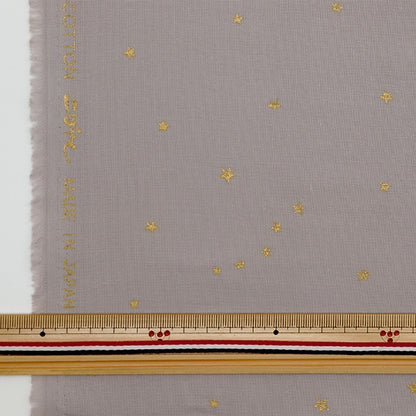 [De la quantité 5] Tissu "W Gauze Star Pattern Grey Light X Gold KTS6430-12" Cotton Kobayashi Cotton Kobayashi Kobayashi.