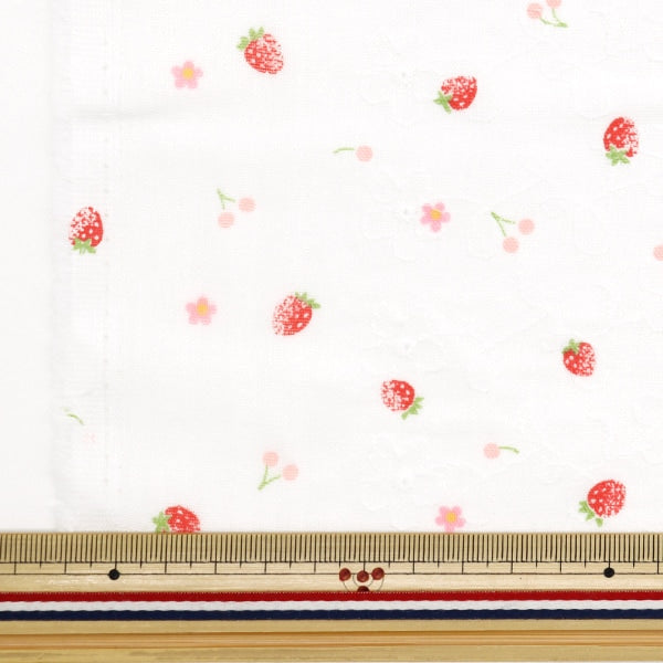 [De la cantidad 5] Fabric "W Bordado W Bordado Strawberry White AP4730-2A"