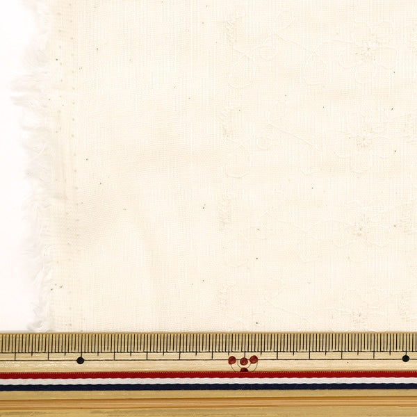 数量5から】 生地 『Wガーゼ刺繍 オフホワイト AD8145-OW』 – Yuzawaya