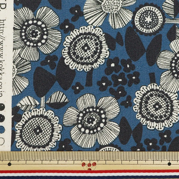 [De la quantité 5] ox linnea "motif floral scandinave bleu yka-26000-2c" kokka cocka